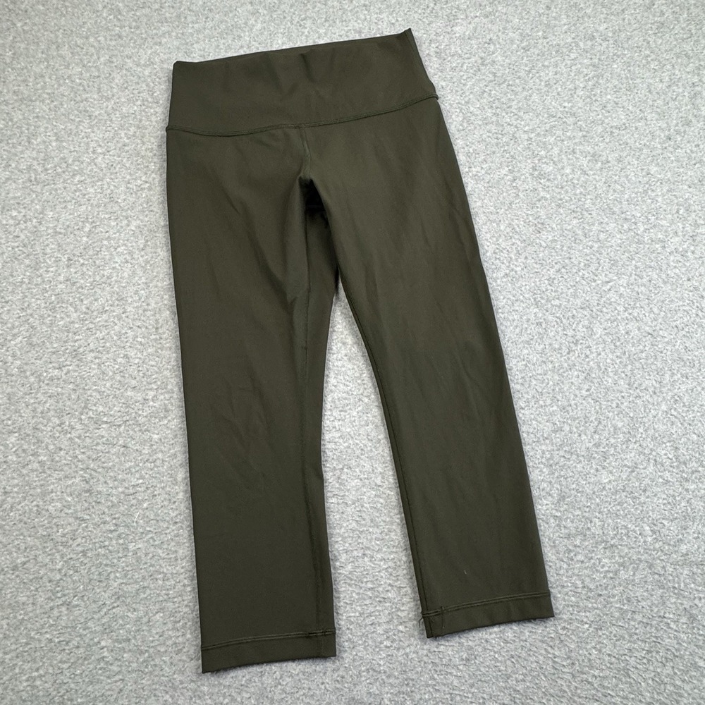 Lululemon Wunder Under Crop Leggings Womens 8 Green Sage 21" Inseam W6AGZS